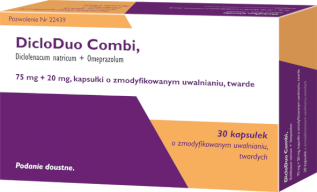 DicloDuo Combi kapsułki o zmodyfikowanym uwalnianiu, twarde (75 mg + 20 mg) – 30 kaps. w blistrach
