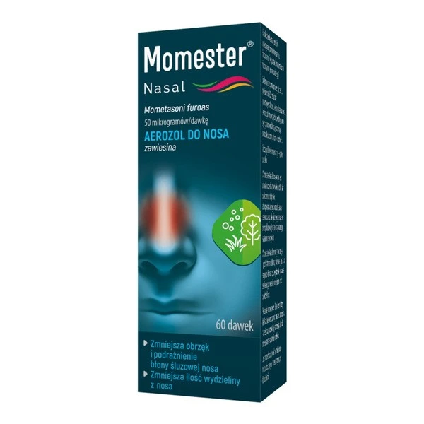 Momester aerozol do nosa, zawiesina (50 mcg/dawkę) – 1 butelka 60 dawek